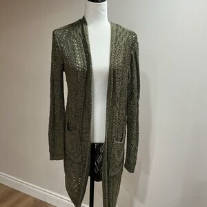 Knox Rose olive green knitted cardigan size large